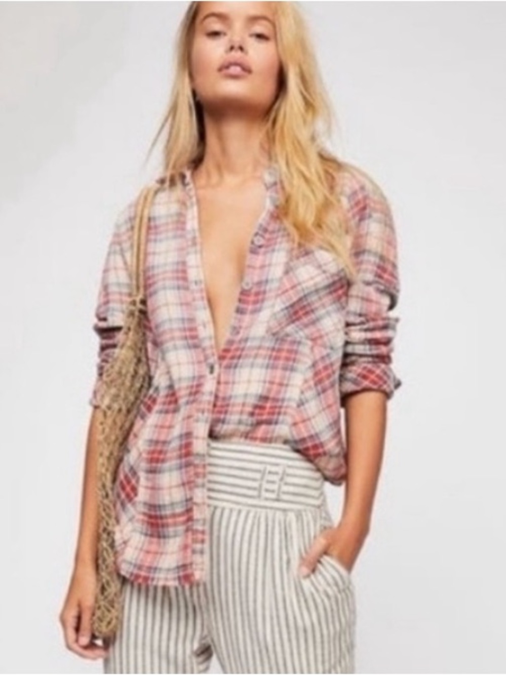 Free People Juniper Ridge Buttondown Top S